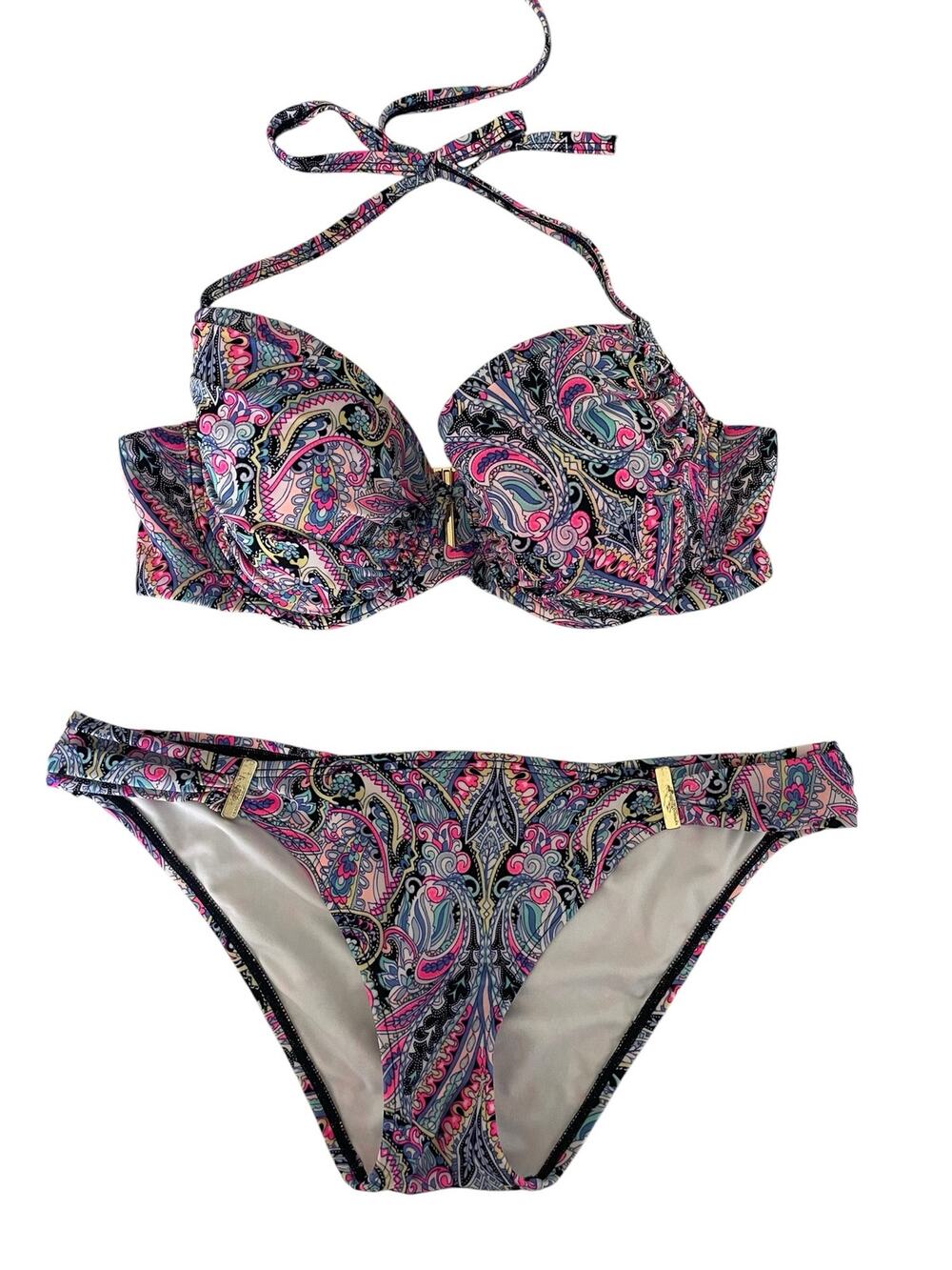 Victoria's Secret Paisley Print Underwire Bikini Set L/36D